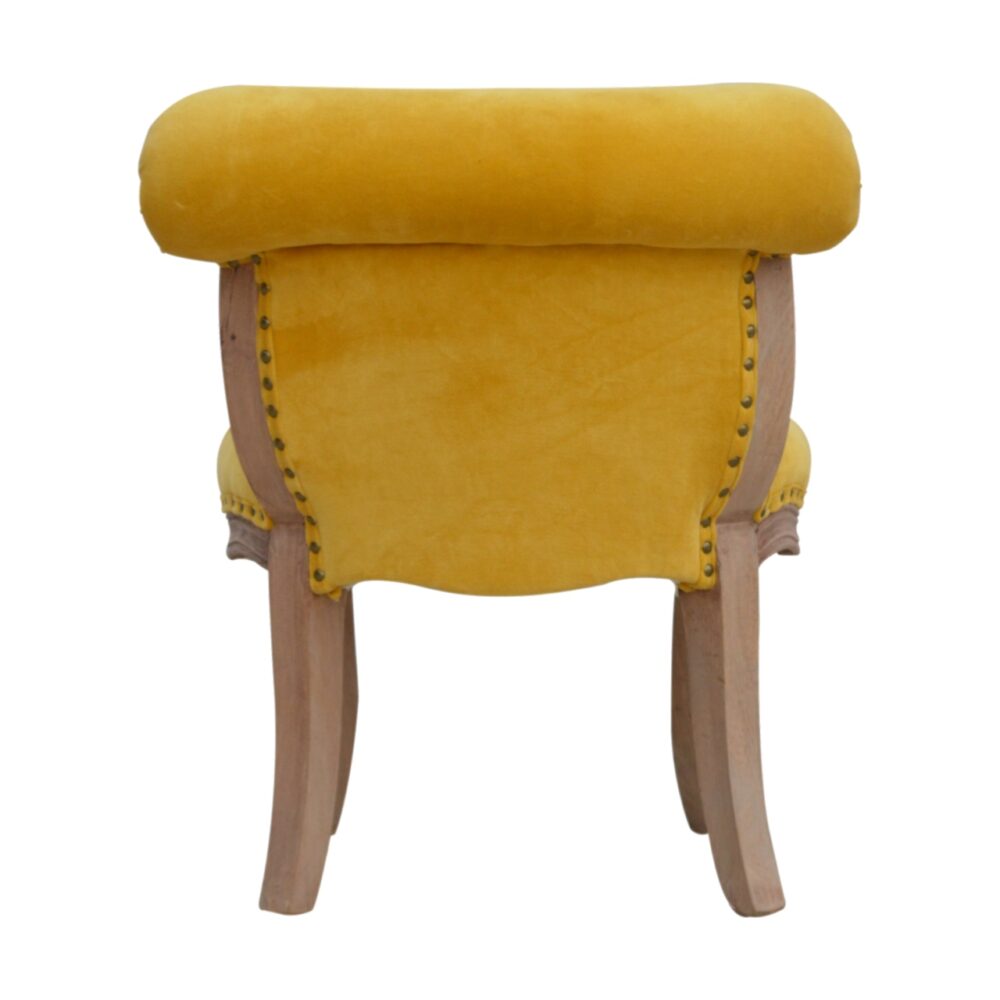 bulk Mustard Velvet Studded Chair for resale