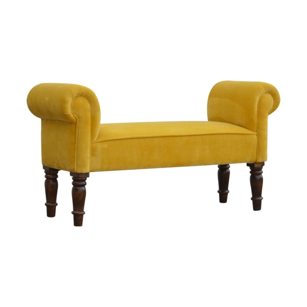 wholesale Mustard Velvet Bench for resale