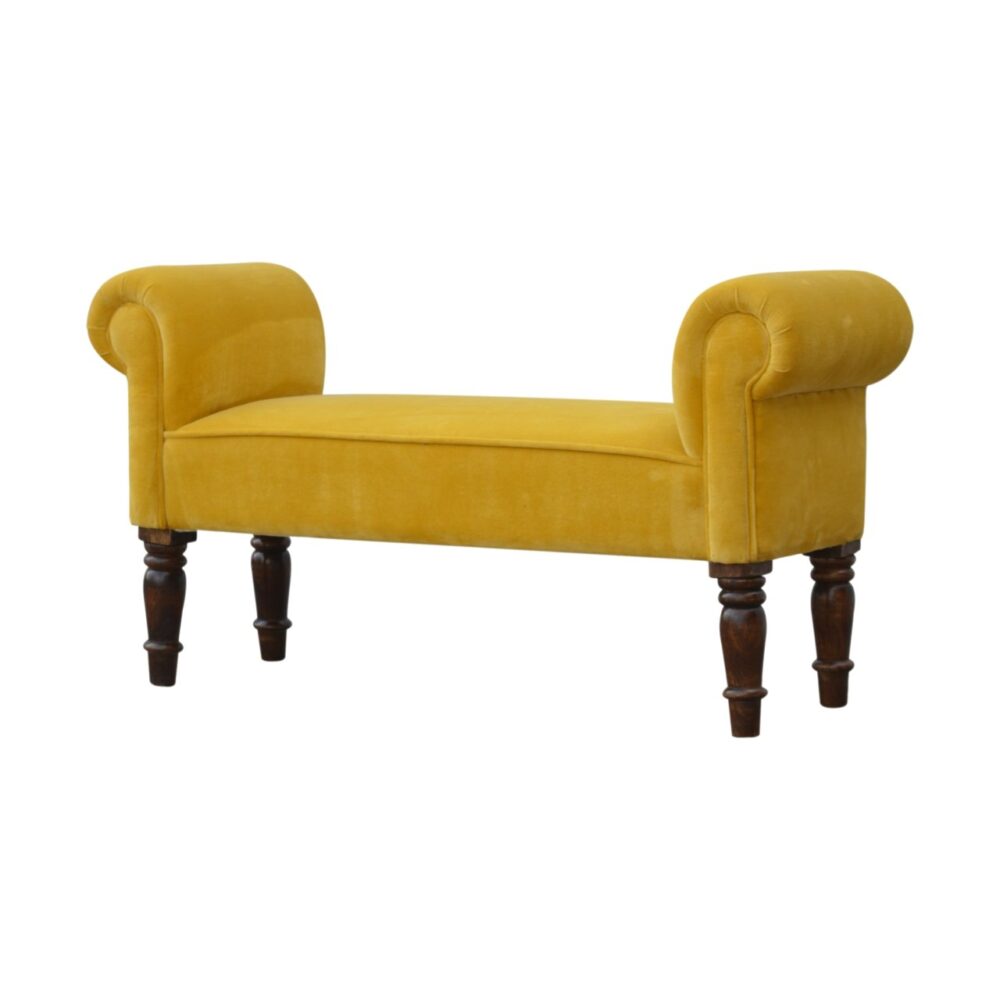 Mustard Velvet Bench wholesalers