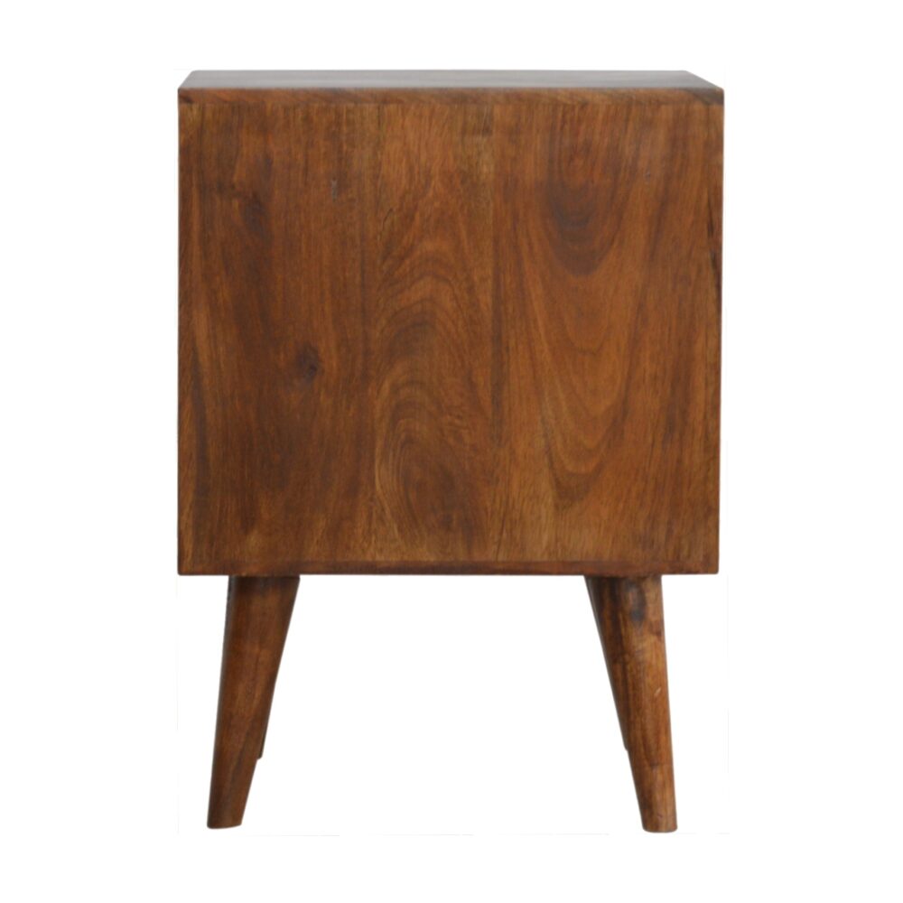 bulk Chestnut Cube Carved Nightstand for resale