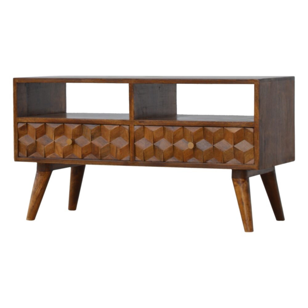 wholesale Chestnut Cube Carved TV Unit for resale