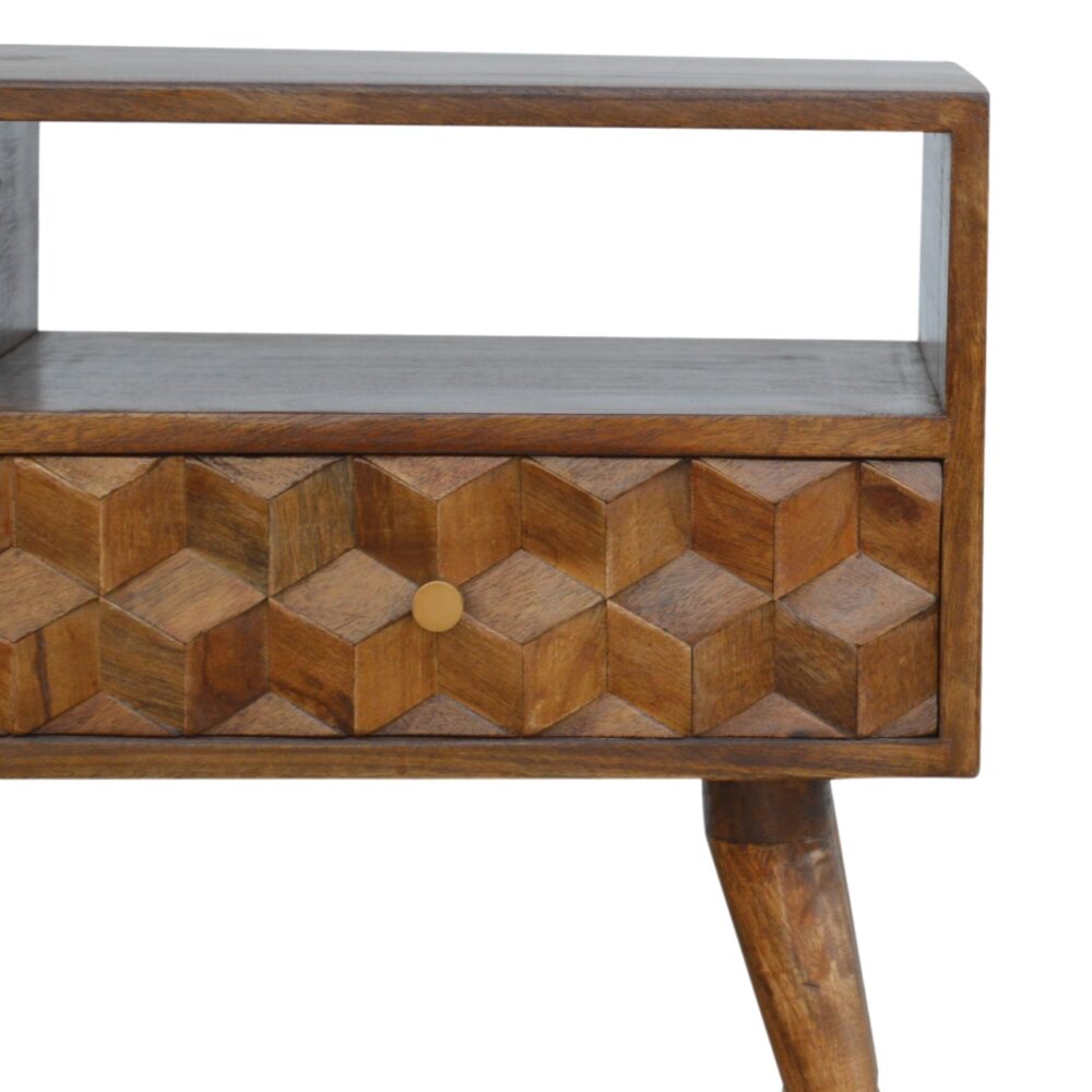 Chestnut Cube Carved TV Unit dropshipping