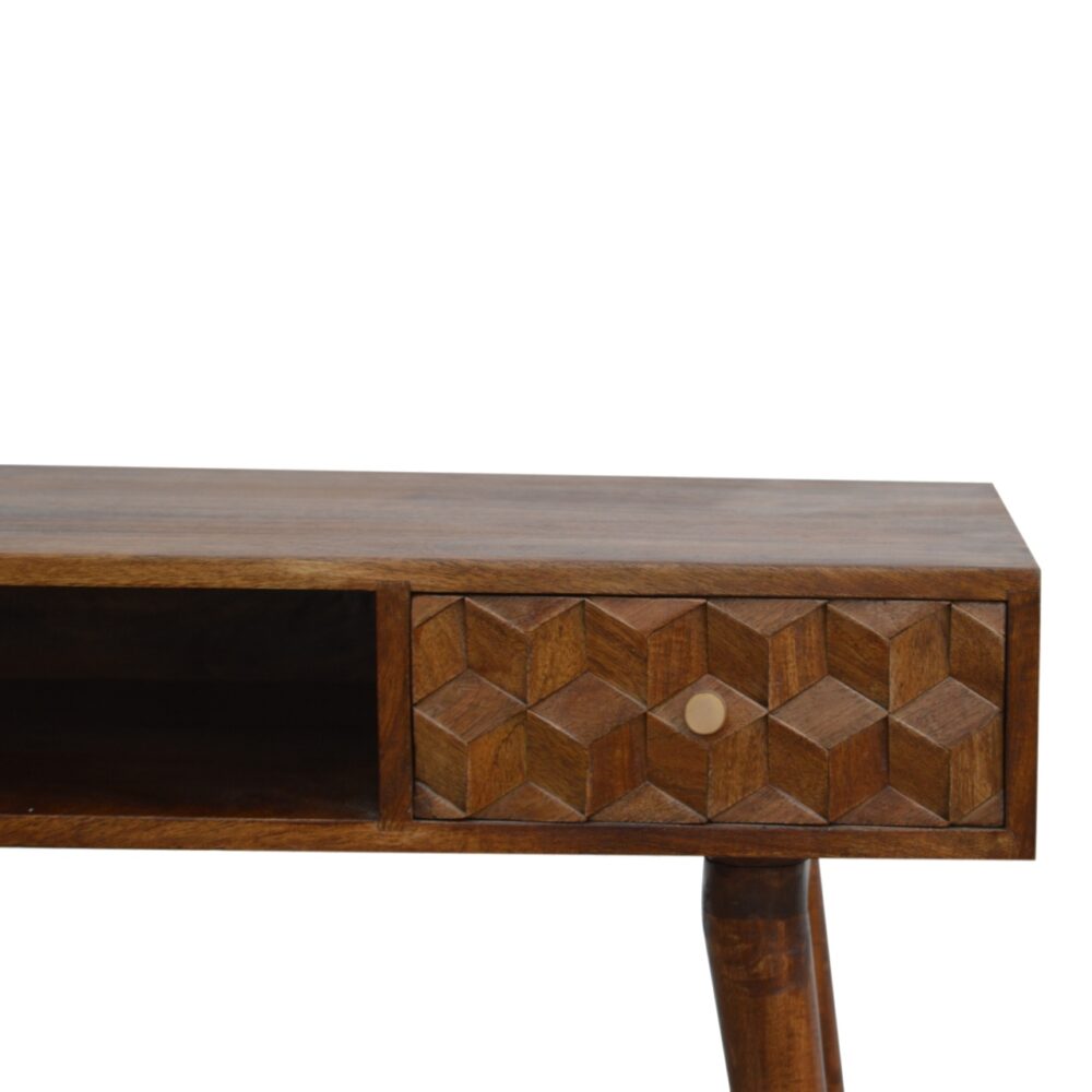 Chestnut Cube Carved Writing Desk for resell