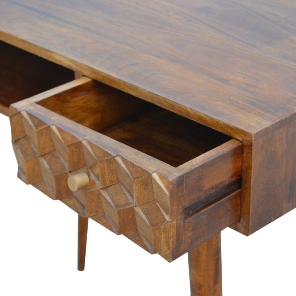 Chestnut Cube Carved Writing Desk dropshipping