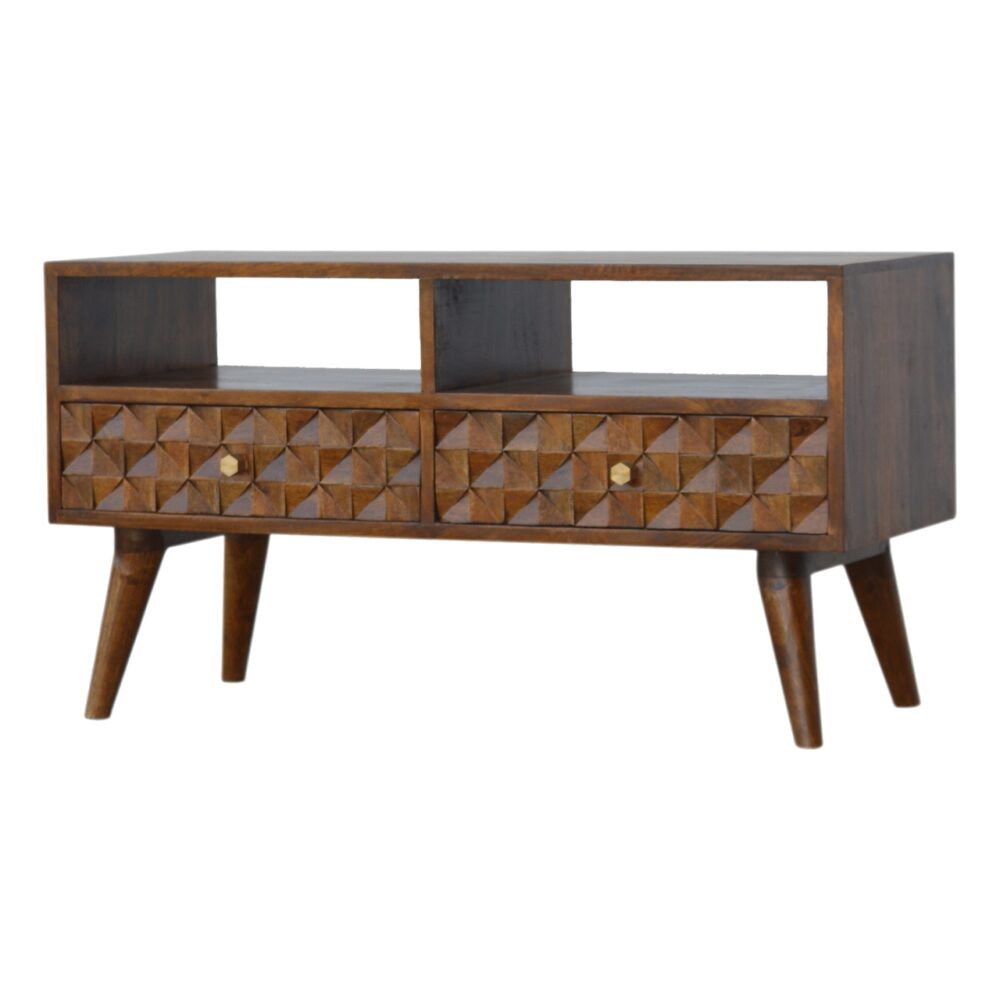 wholesale Chestnut Diamond Carved TV Unit for resale