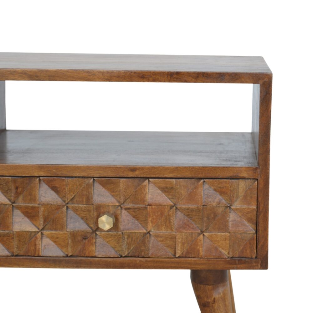 Chestnut Diamond Carved TV Unit dropshipping