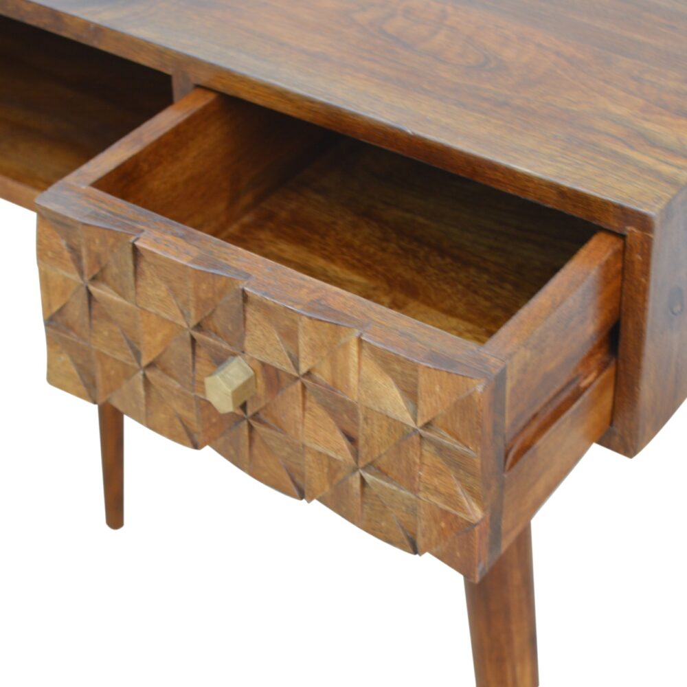 wholesale Chestnut Diamond Carved Writing Desk for resale
