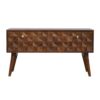 Chestnut Diamond Carved Storage Hallway Bench for resale