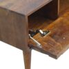 Chestnut Diamond Carved Storage Hallway Bench for resell