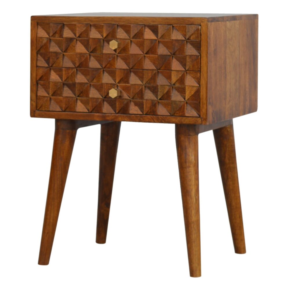 Diamond Carved Chestnut Bedside wholesalers