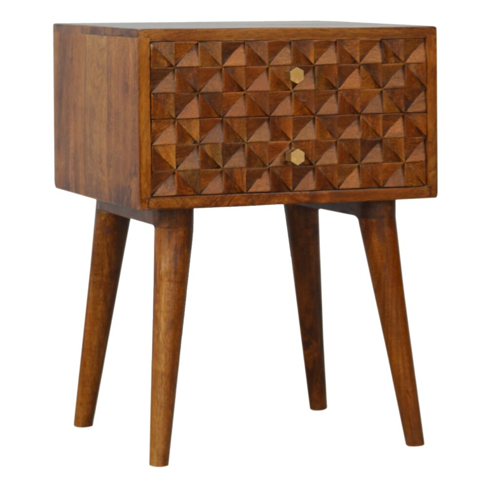 wholesale Diamond Carved Chestnut Bedside for resale