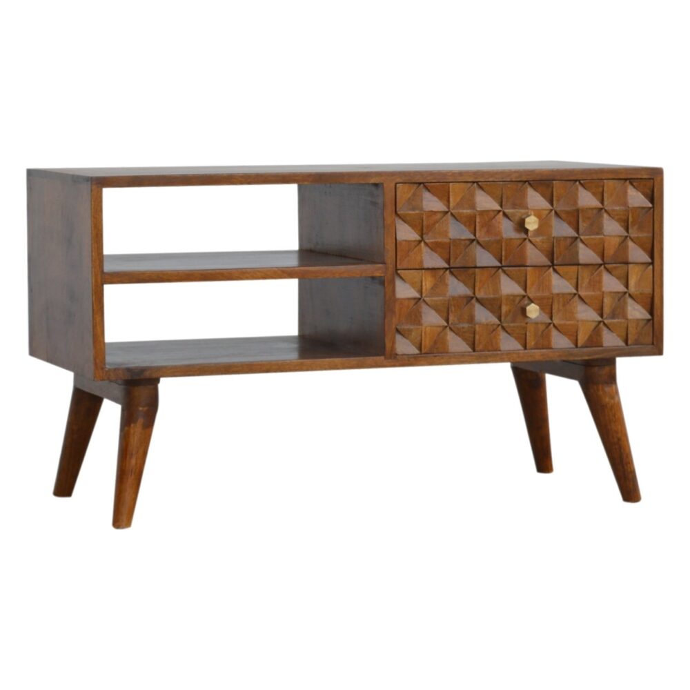 wholesale IN791 - Chestnut Diamond Carved Media Unit for resale