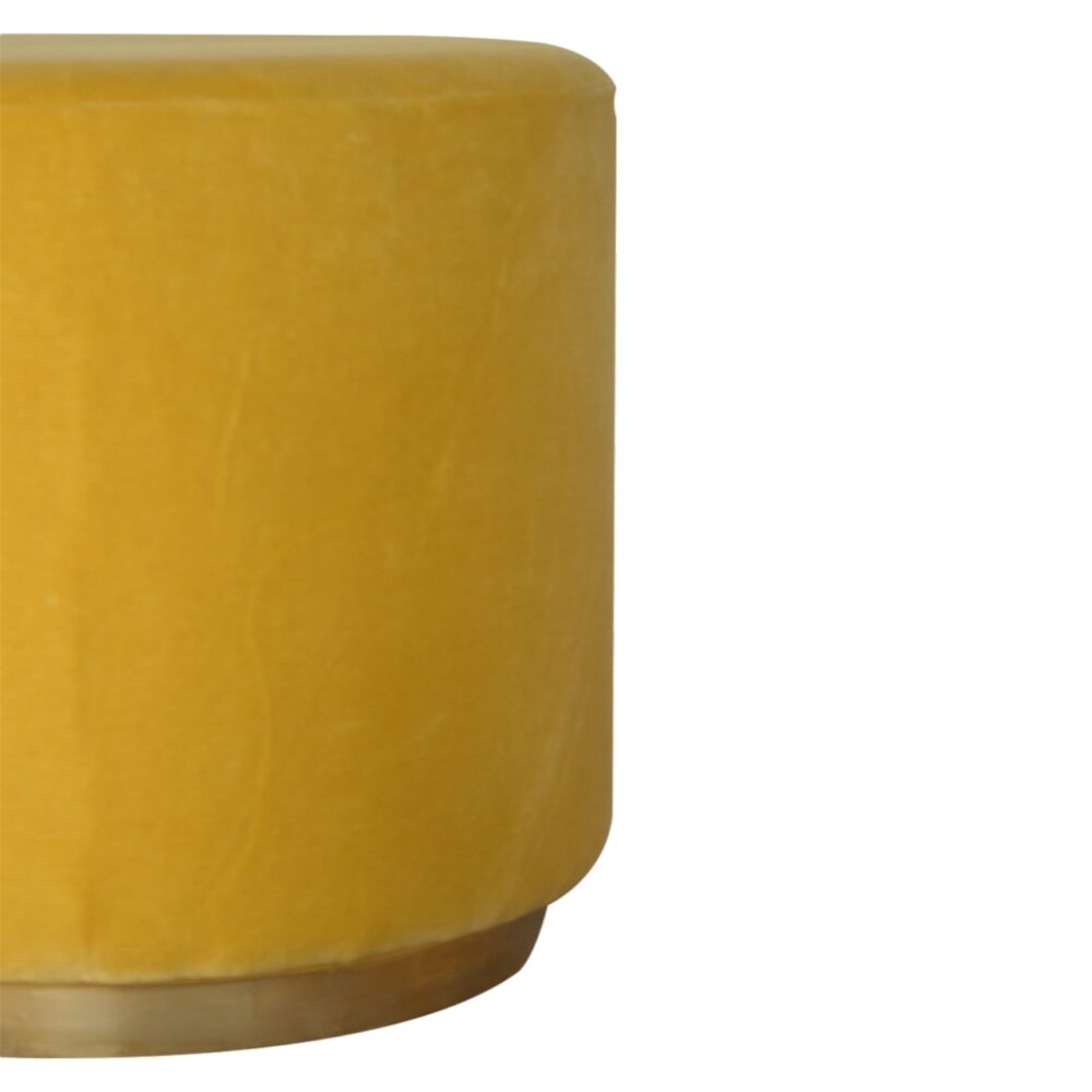 IN818 - Mustard Velvet Footstool with Gold Base dropshipping