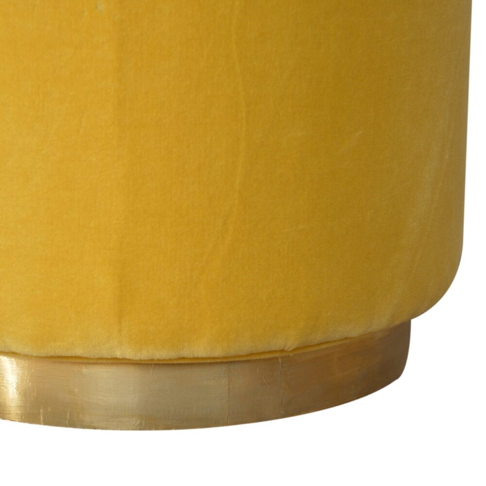 wholesale IN818 - Mustard Velvet Footstool with Gold Base for resale