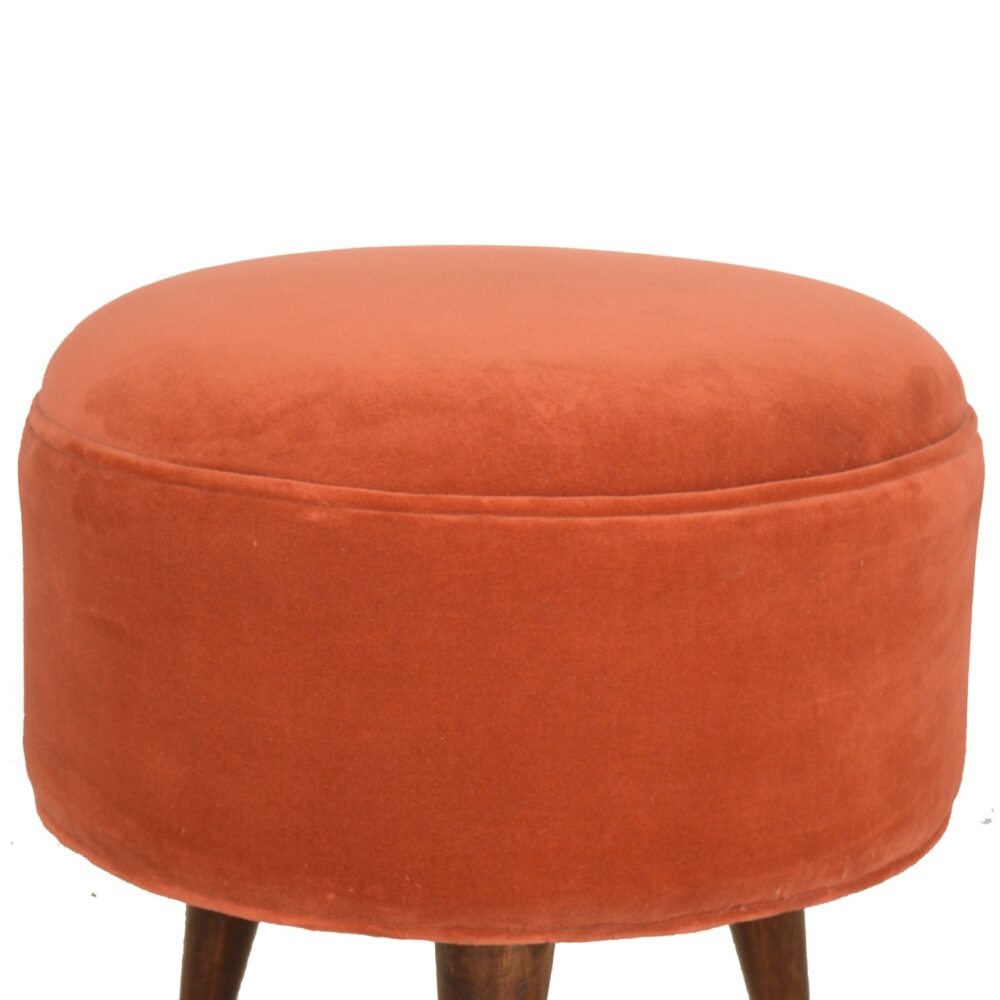 wholesale Brick Red Velvet Nordic Style Footstool for resale