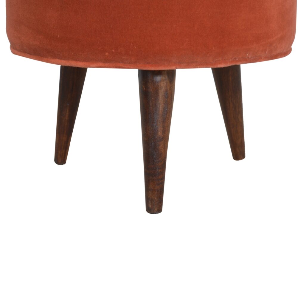 Brick Red Velvet Nordic Style Footstool wholesalers