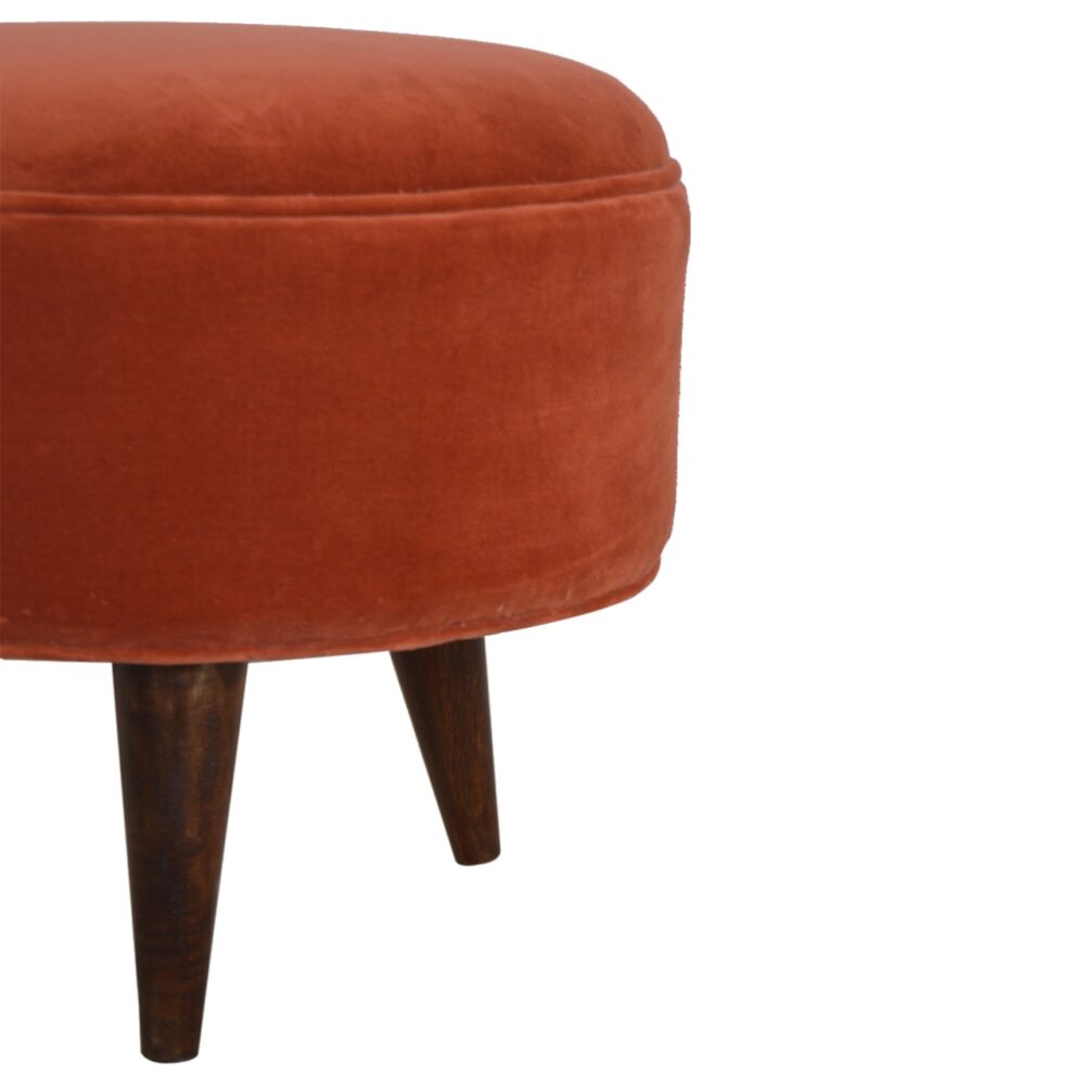 wholesale Brick Red Velvet Nordic Style Footstool for resale