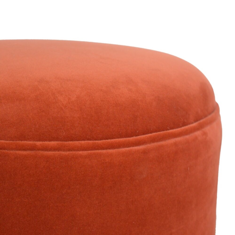 Brick Red Velvet Nordic Style Footstool dropshipping