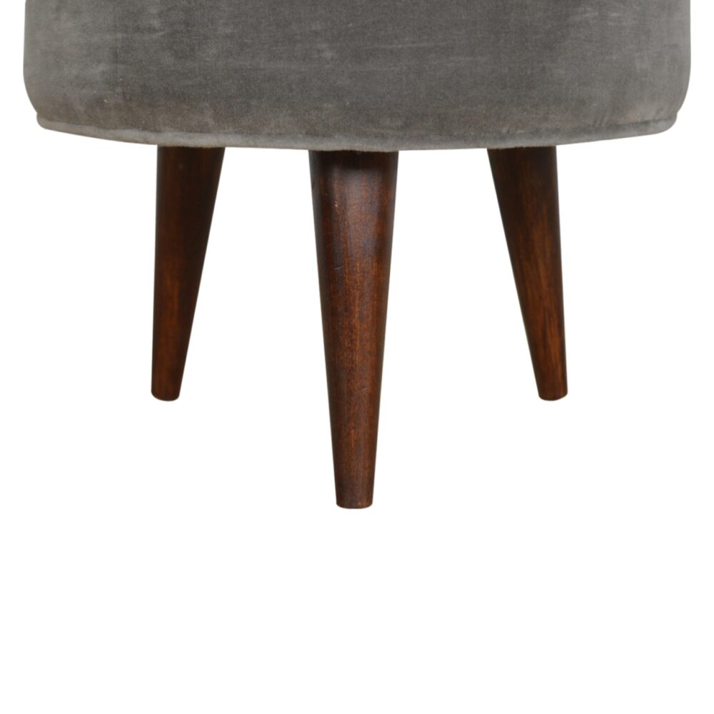 Grey Velvet Nordic Style Footstool dropshipping