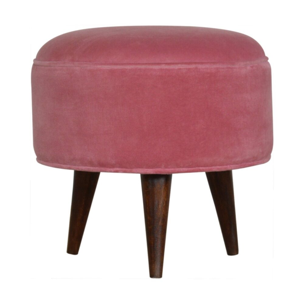 Pink Velvet Nordic Style Footstool for resale