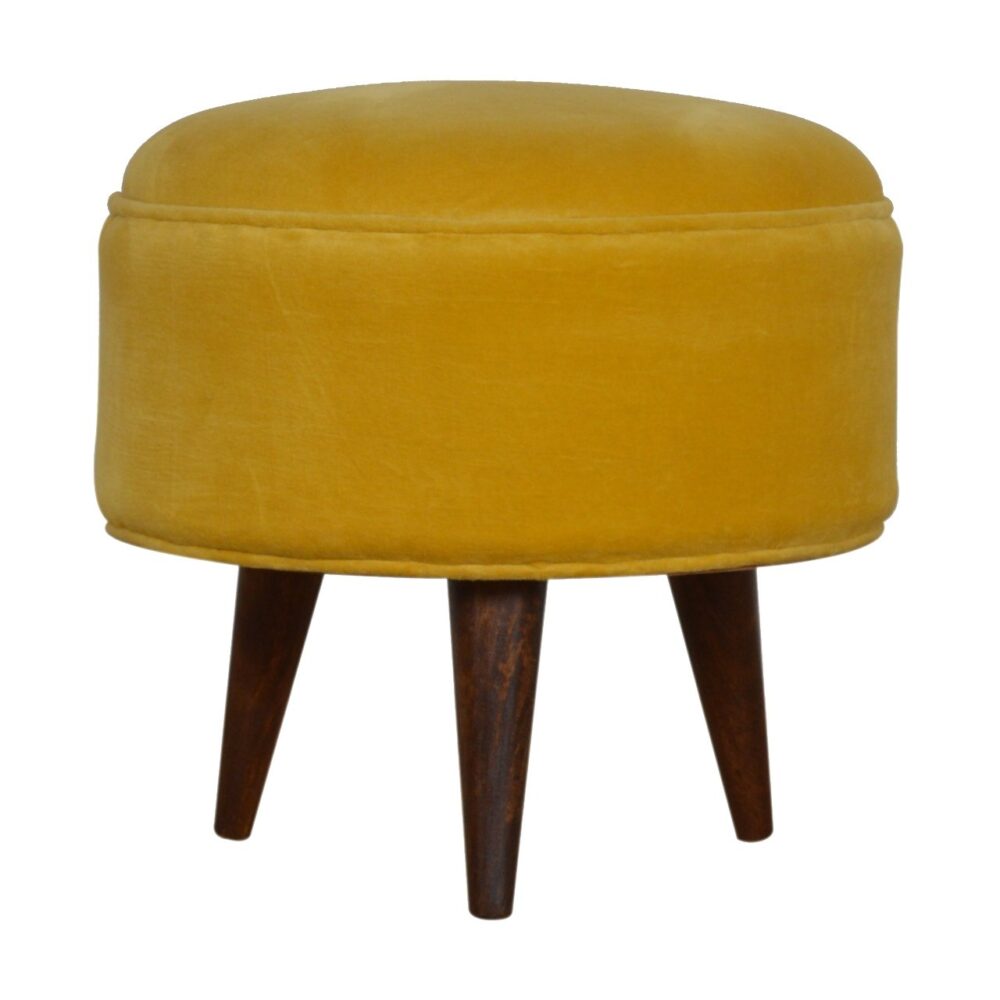 Mustard Velvet Nordic Style Footstool for resale