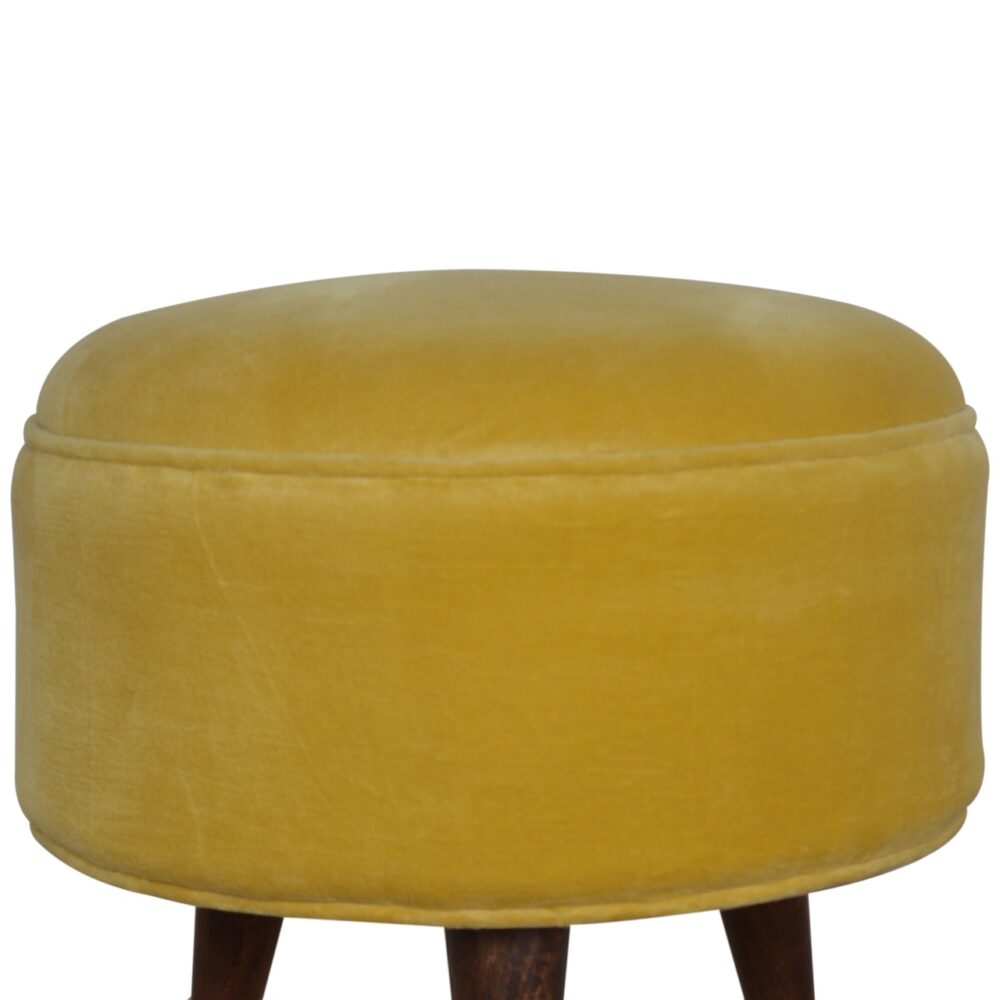 wholesale Mustard Velvet Nordic Style Footstool for resale