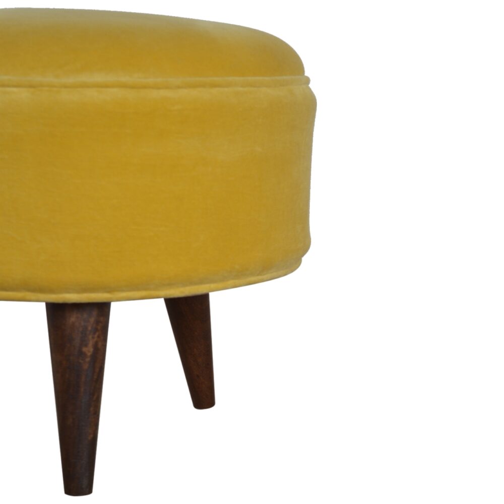 Mustard Velvet Nordic Style Footstool dropshipping