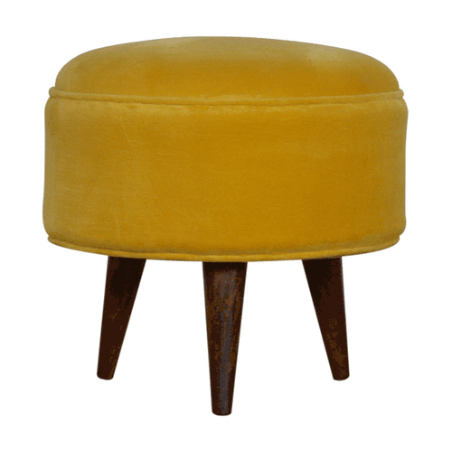 Mustard Velvet Nordic Style Footstool for resell