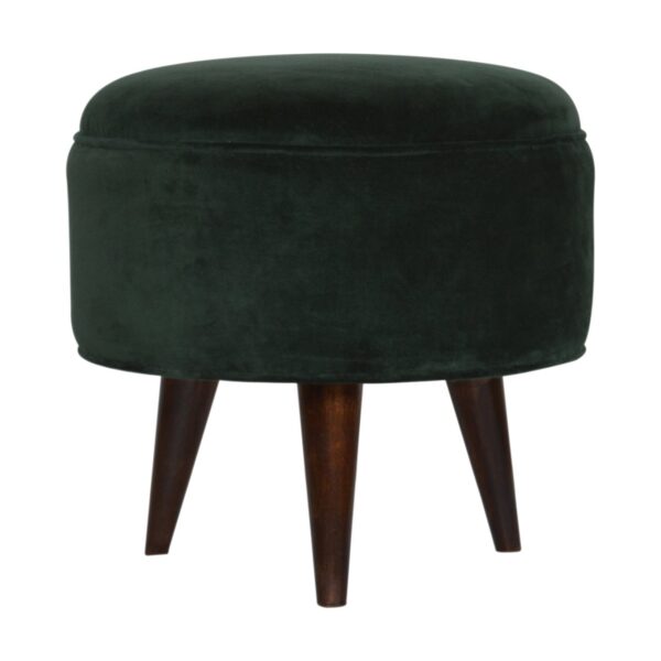Emerald Green Velvet Nordic Style Footstool for resale