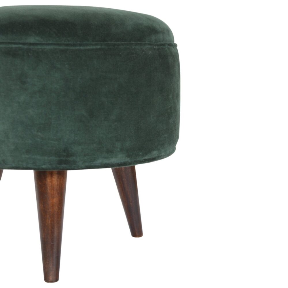 Emerald Green Velvet Nordic Style Footstool dropshipping