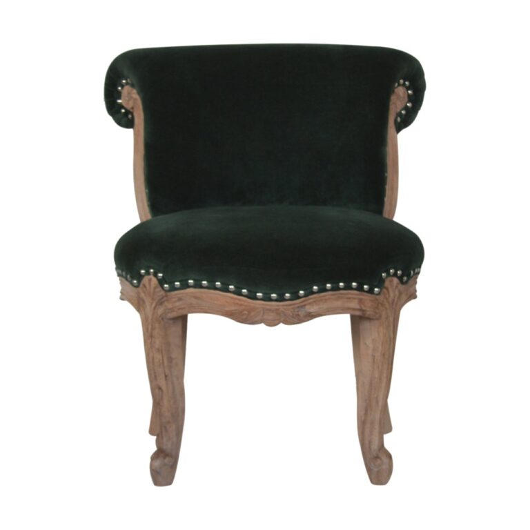 Emerald Green Velvet Studded Chair for resale