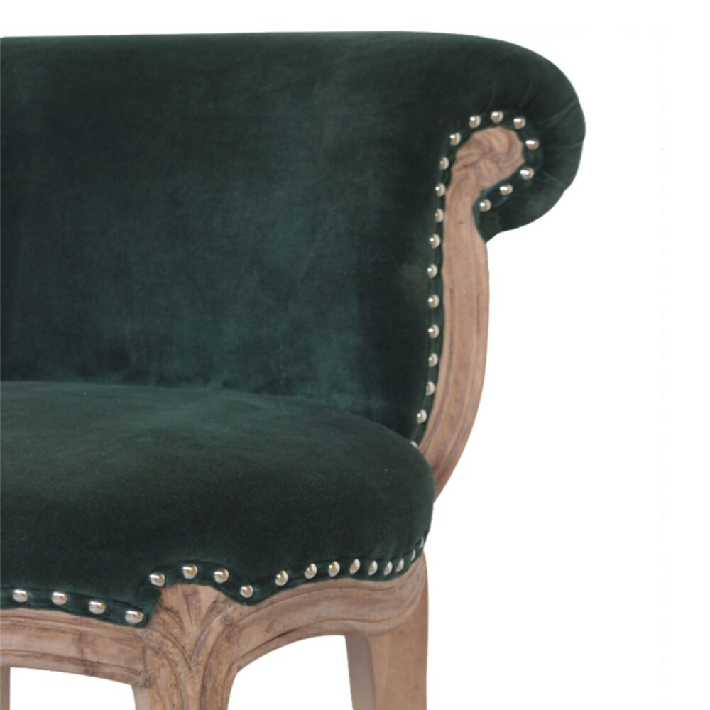 Emerald Green Velvet Studded Chair for resell