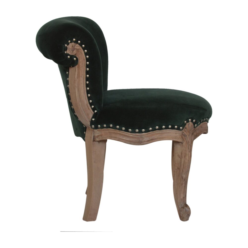 Emerald Green Velvet Studded Chair for reselling