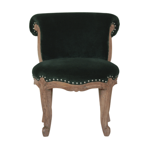 bulk Emerald Green Velvet Studded Chair for resale