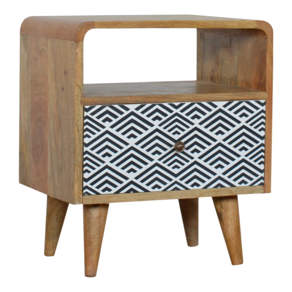 Monochrome Print Bedside with Open Slot wholesalers