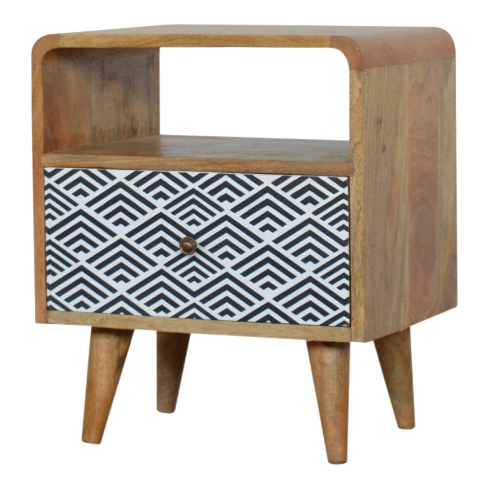 wholesale Monochrome Print Bedside with Open Slot for resale