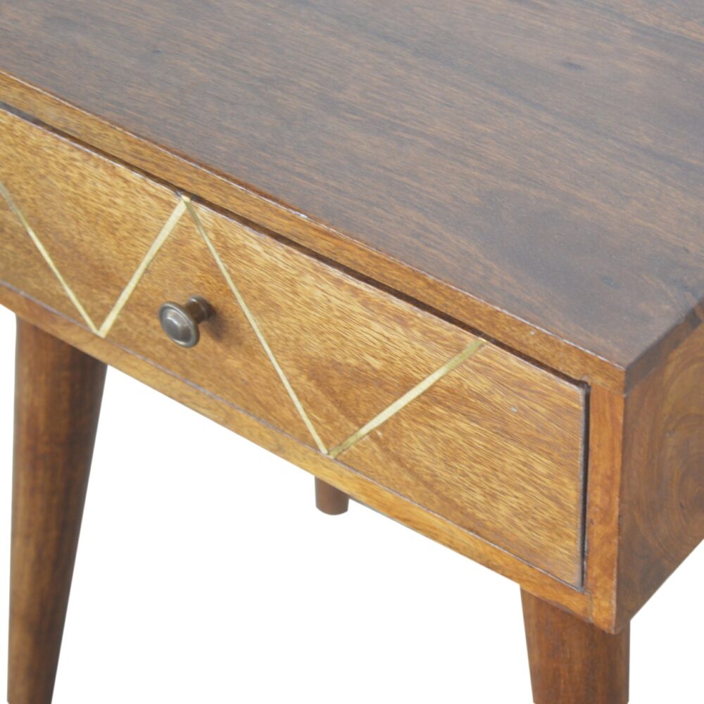 Geometric Brass Inlay Bedside for reselling