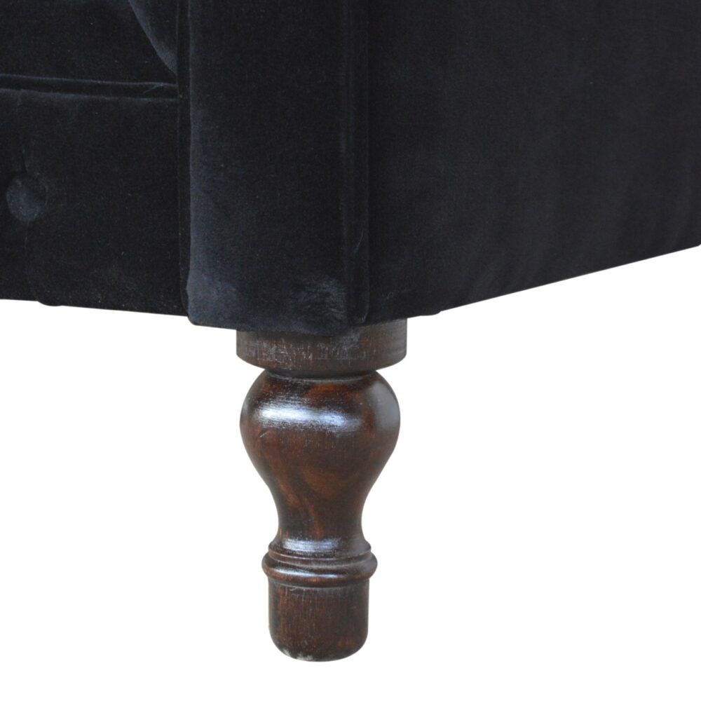 Black Velvet Chesterfield Sofa for reselling