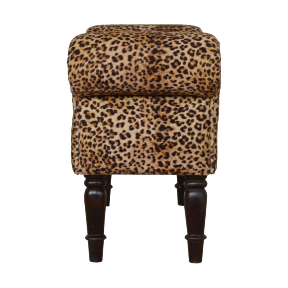 bulk Leopard Print Velvet Bench with Turned Feet for resale