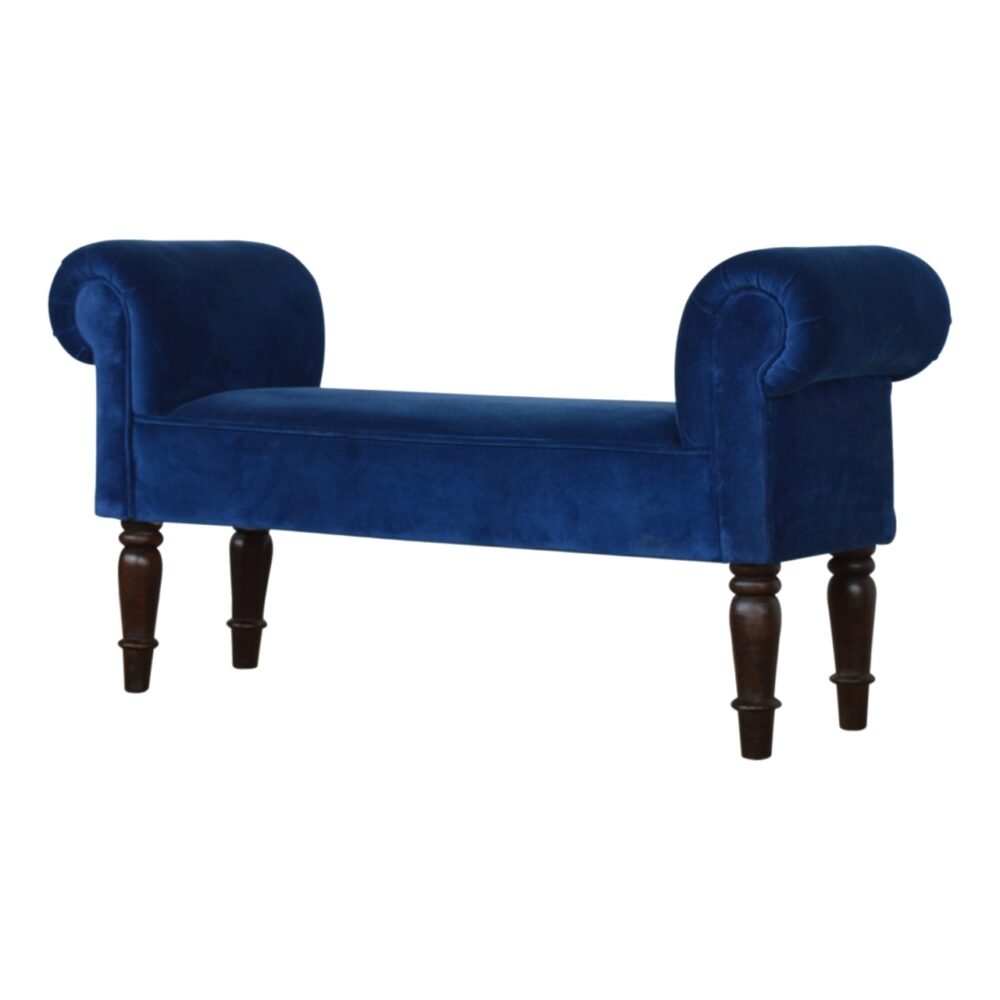 wholesale Royal Blue Velvet Bench with Turned Feet for resale