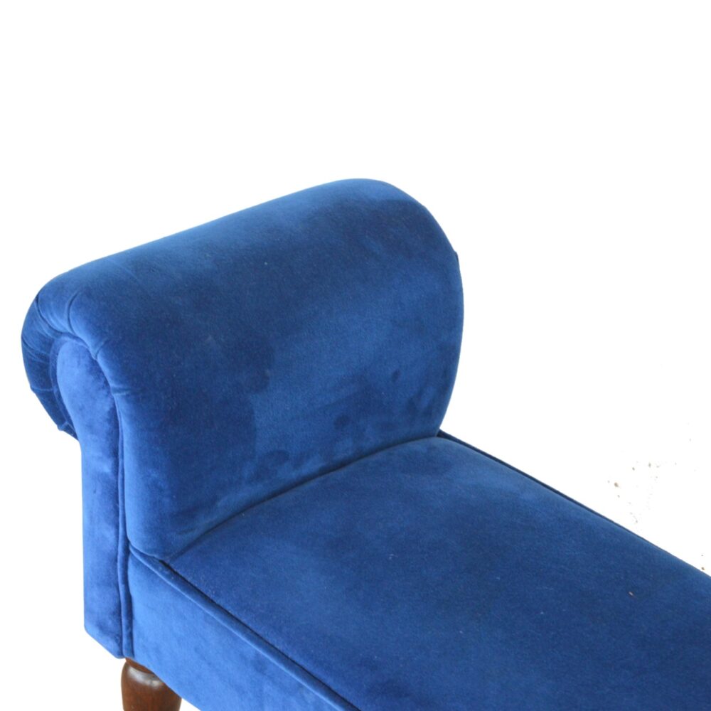 Royal Blue Velvet Bench with Turned Feet for resell