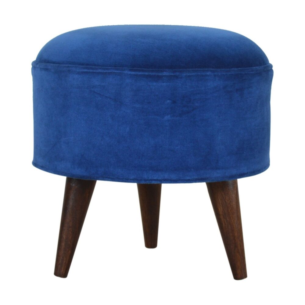 IN880 - Royal Blue Velvet Nordic Style Footstool for wholesale