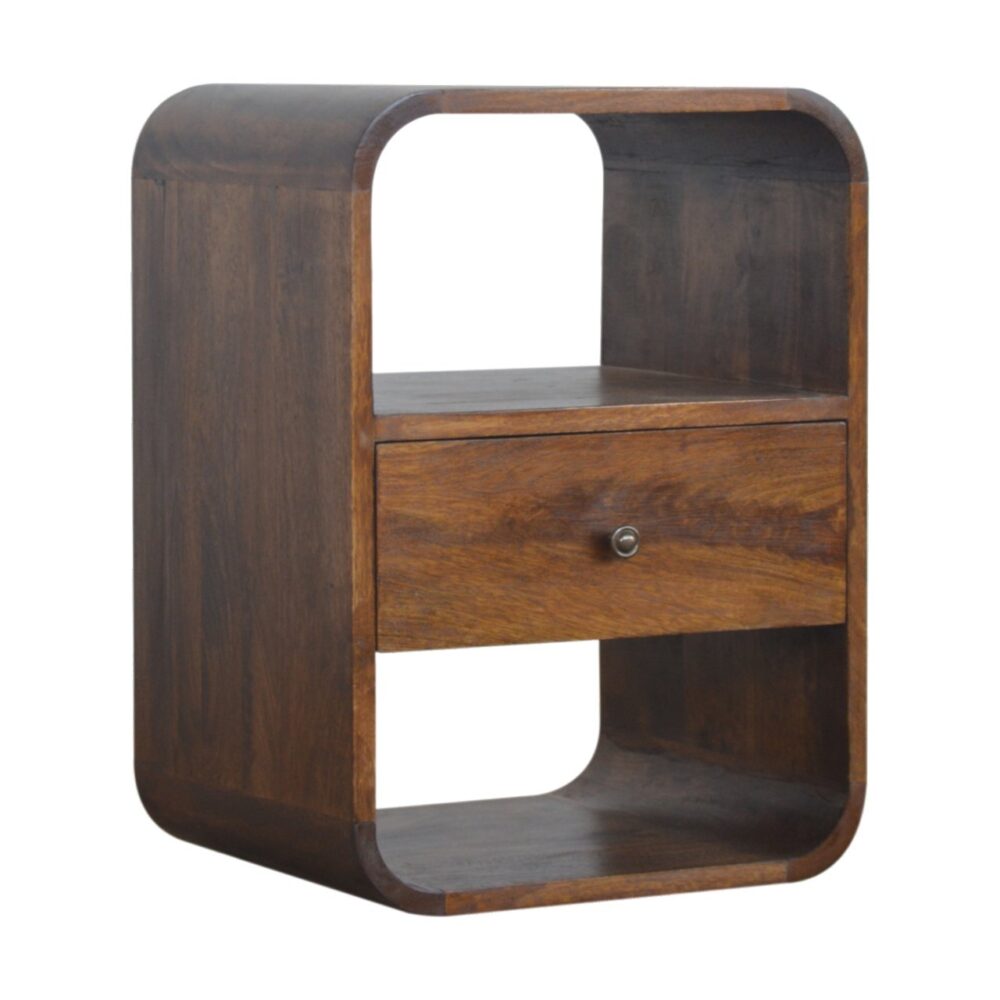 Chestnut Curved Edge Bedside wholesalers