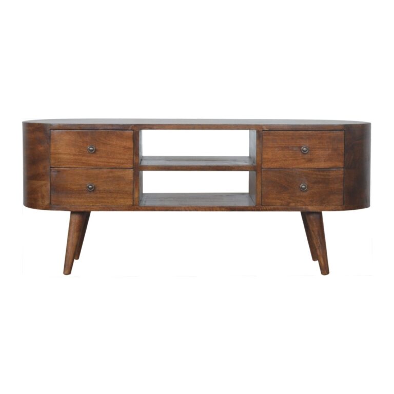 Chestnut Rounded Entertainment Unit for resale