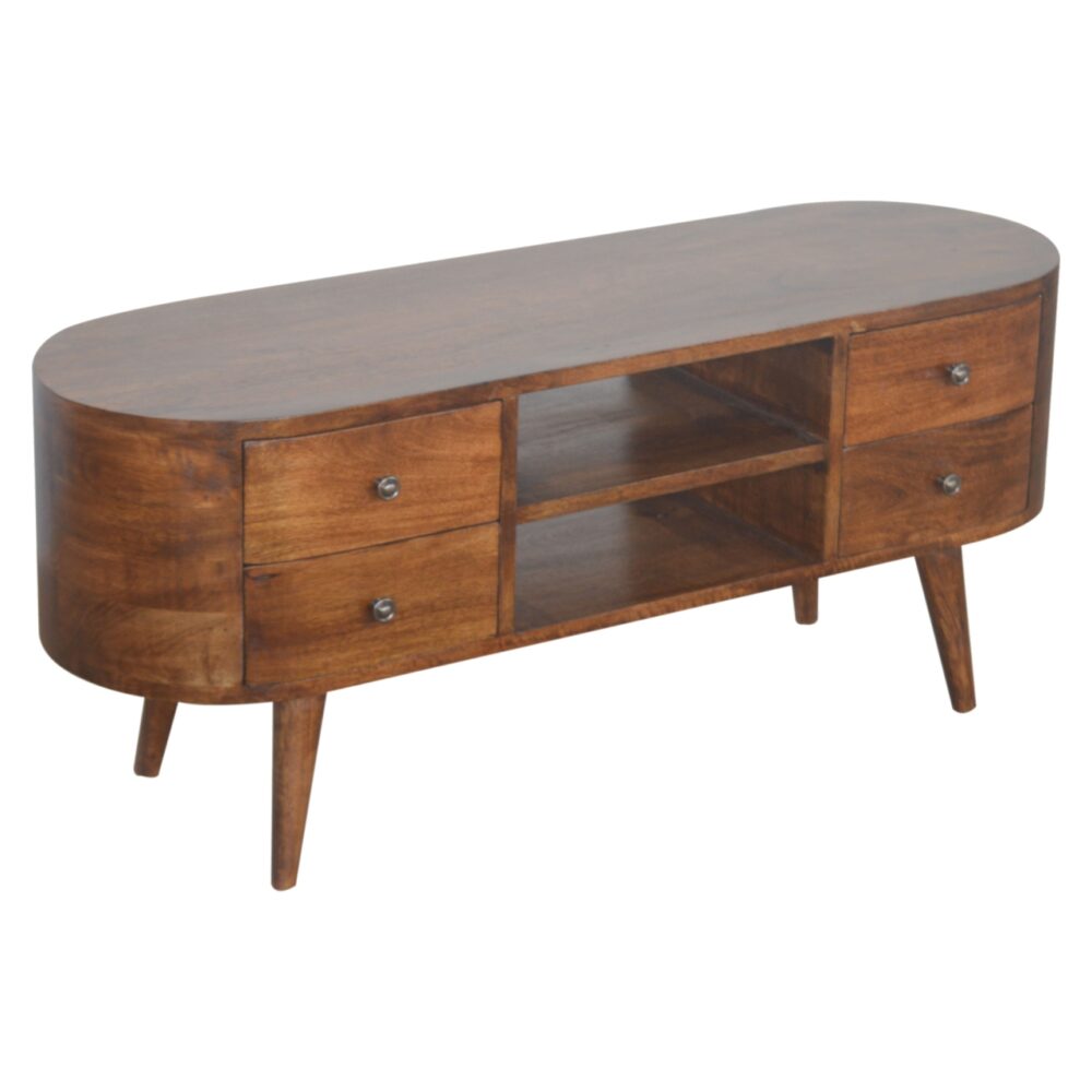 wholesale Chestnut Rounded Entertainment Unit for resale