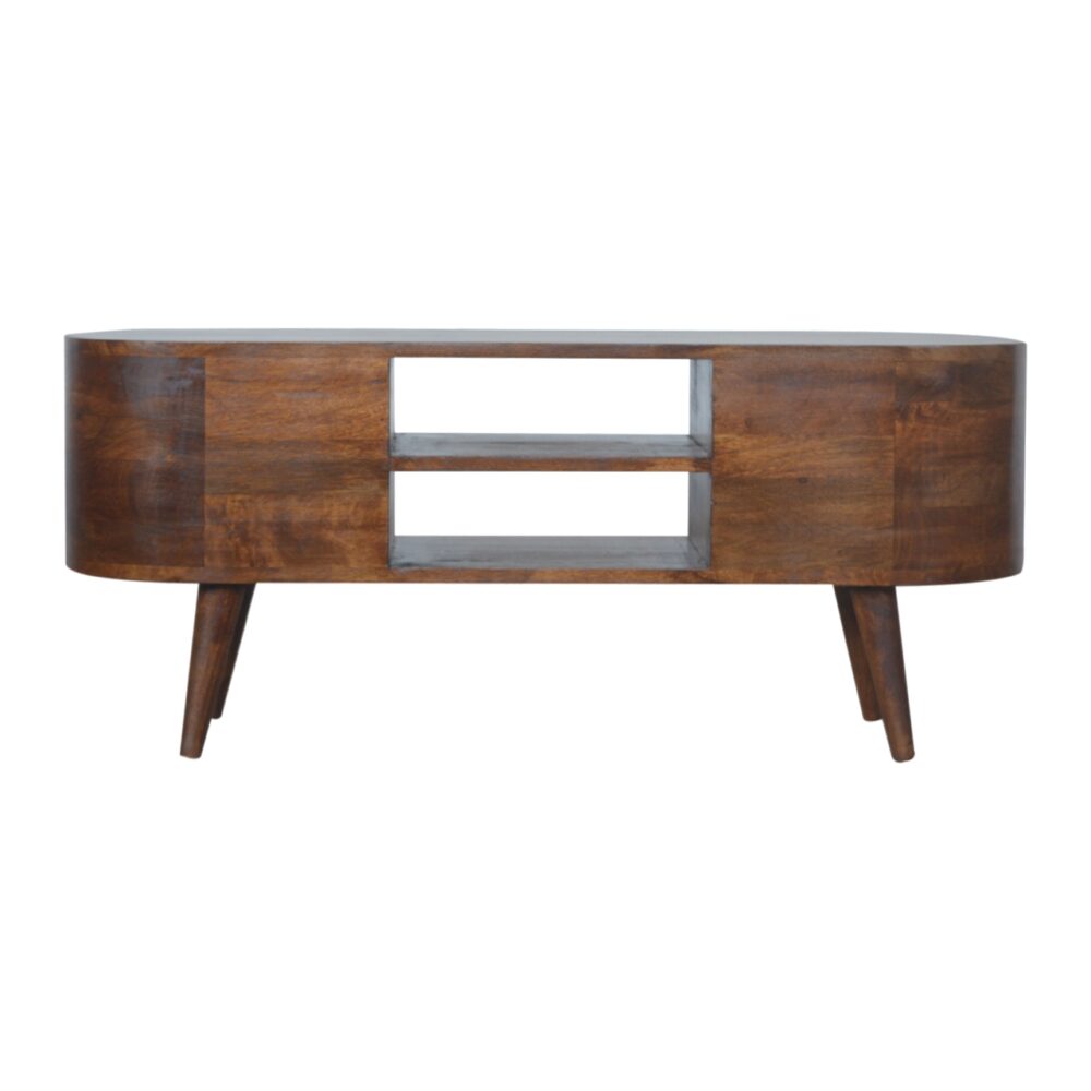 bulk Chestnut Rounded Entertainment Unit for resale