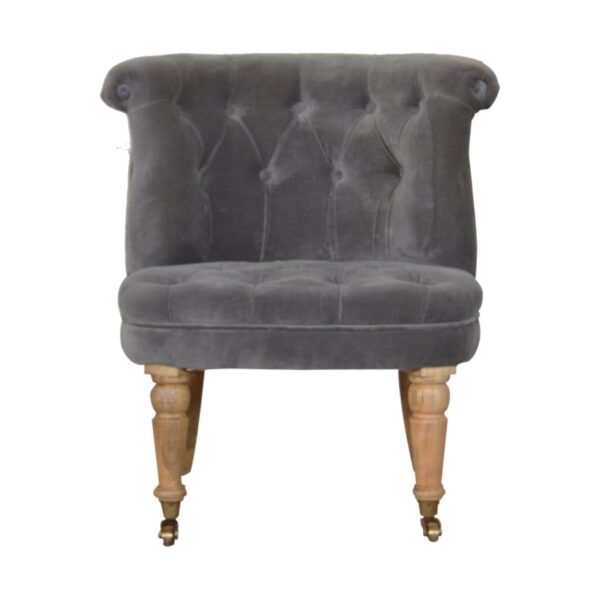 IN898 - Grey Velvet Accent Chair for resale