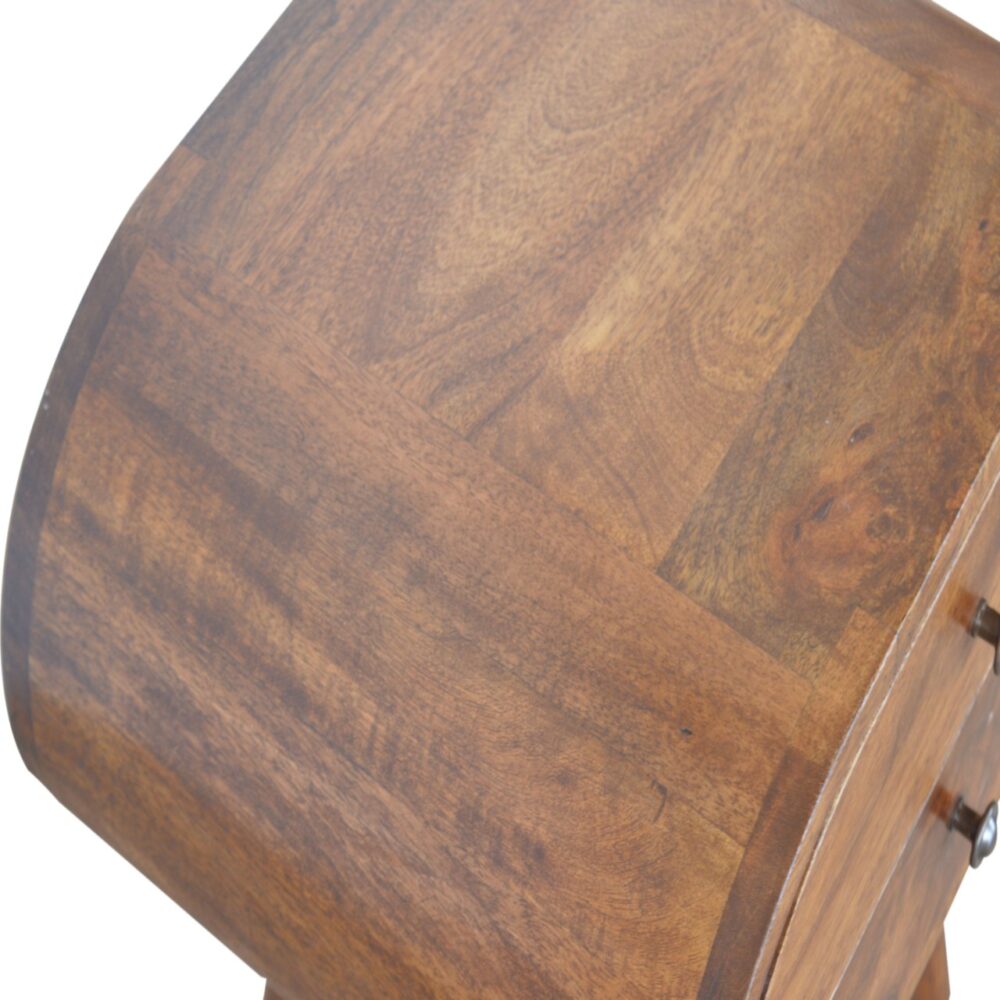 Chestnut Circular Bedside for wholesale