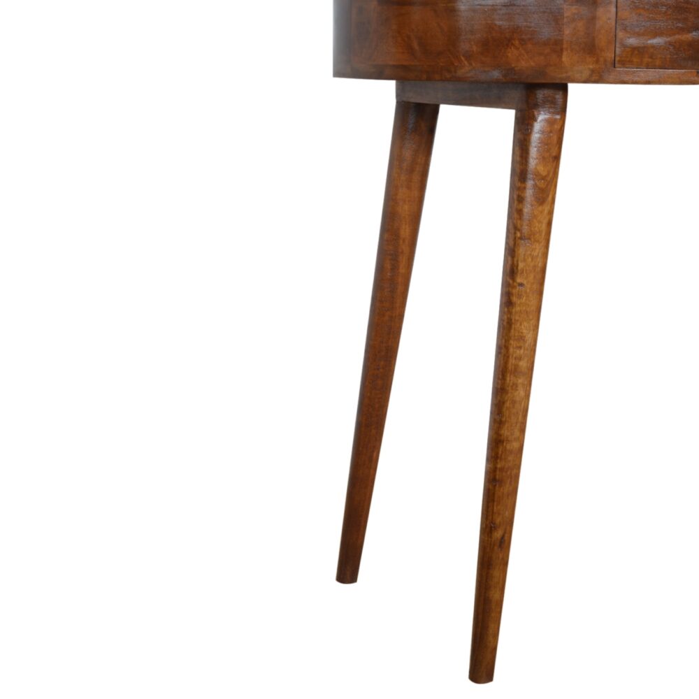 Chestnut Rounded Small Console Table for reselling