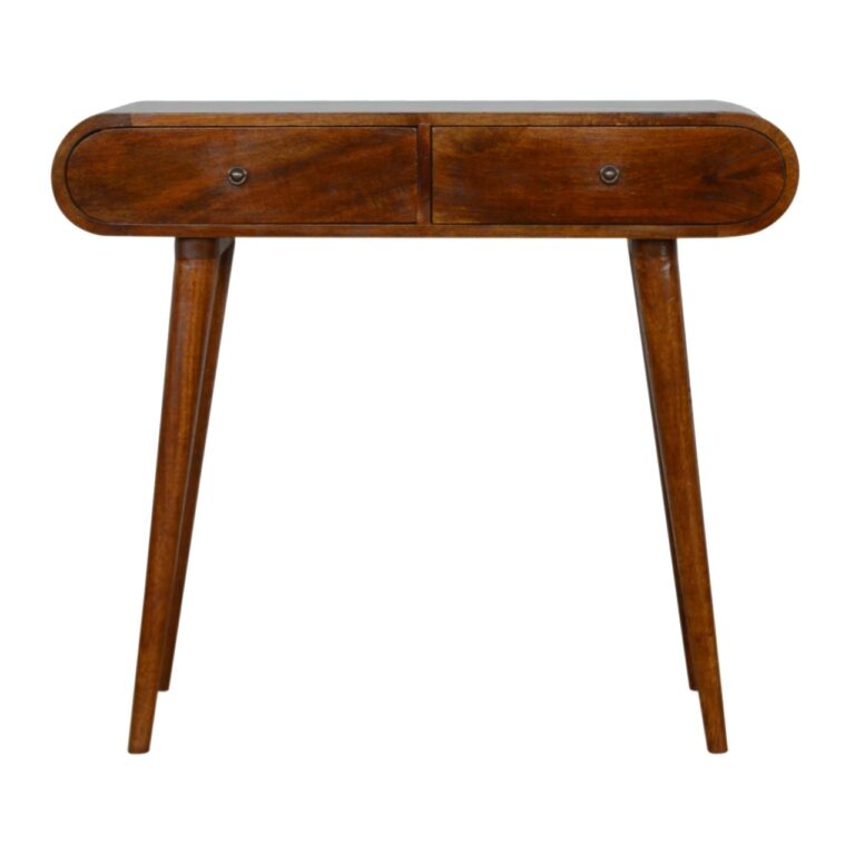 Chestnut Curved Edge Console Table for resale